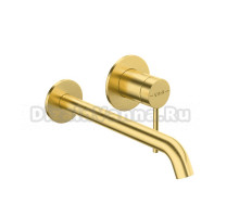 Смеситель для раковины VitrA Minimax Round A4354925EXP С ВНУТРЕННЕЙ ЧАСТЬЮ, брашированное золото