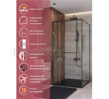 Душевой уголок Cezares Lux AH-FS-11-100/80-C-GM 100х80 см, профиль оружейная сталь, стекло прозрачное