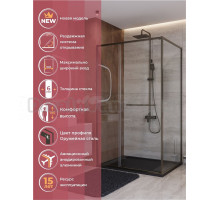 Душевой уголок Cezares Lux AH-FS-11-120/90-C-GM 120х90 см, профиль оружейная сталь, стекло прозрачное