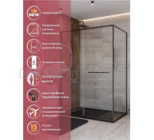 Душевой уголок Cezares Lux AH-FS-11-140/80-C-GM 140х80 см, профиль оружейная сталь, стекло прозрачное