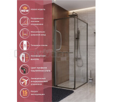 Душевой уголок Cezares Lux AH-FS-1-80/90-C-GM 80х90 см, профиль оружейная сталь, стекло прозрачное