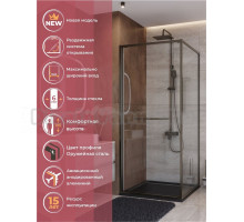 Душевой уголок Cezares Lux AH-FS-1-90/100-C-GM 90х100 см, профиль оружейная сталь, стекло прозрачное