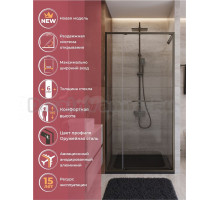Душевая дверь в нишу Cezares Lux B-FS-11-100-C-GM 100 см, профиль оружейная сталь, стекло прозрачное