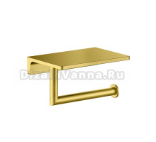 Держатель для туалетной бумаги Timo Saona 13043/20 с полкой для телефона, золото шлифованное