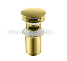 Донный клапан для раковины Timo 8011/20 с переливом, шлифованное золото