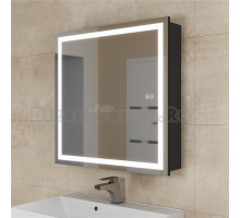 Зеркало шкаф с подсветкой в ванную 70 см, Uperwood Tanos, черное