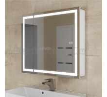 Зеркало шкаф с подсветкой в ванную 80 см, Uperwood Tanos, белое