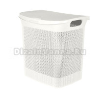 Корзина для белья Keeplex Ajur 248264 35 л, напольная, белая, прямоугольная, пластик