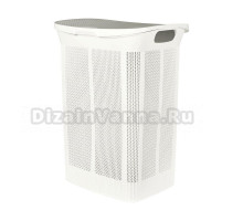 Корзина для белья Keeplex Ajur 248266 50 л, напольная, белая, прямоугольная, пластик