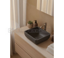 Раковина для ванной накладная Uperwood Florida квадратная, бетон, цвет графит