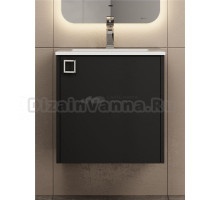 Тумба с раковиной Uperwood Aurora 50 подвесная, черная матовая