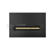 Кнопка смыва для унитаза AlcaPlast Linka M1878-7 пластик, цвет матовый черный, матовое золото, с антибактериальным покрытием