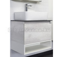 Тумба с раковиной Comforty Прага 60 подвесная, белый дуб, с раковиной PZ-6068