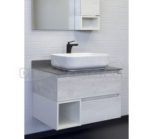 Тумба с раковиной Comforty Прага 75 подвесная, белый дуб, с раковиной T-Y9378