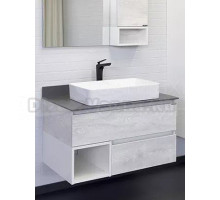 Тумба с раковиной Comforty Прага 90 подвесная, белый дуб, с раковиной 78189