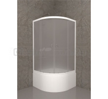 Душевой уголок Triton Вельвет Б 90х90 см, с поддоном, профиль матовый белый, стекло матовое