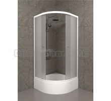 Душевой уголок Triton Вельвет В 90х90 см, с поддоном, профиль матовый белый, стекло матовое