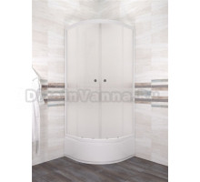 Душевой уголок Triton Вельвет В 80х80 см, с поддоном, профиль матовый белый, стекло матовое