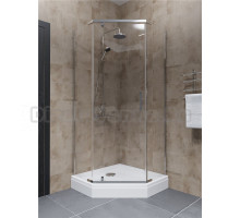 Душевой уголок Triton Дека Хром 90х90 см, с поддоном, профиль хром глянец, стекло прозрачное