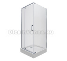 Душевой уголок Triton Терра Хром 90х90 см, с поддоном, профиль хром глянец, стекло прозрачное