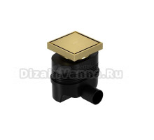 Душевой трап Allen Brau Priority 9.50025.GB 10x10, в пол, золото браш, с сифоном