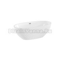 Акриловая ванна Grossman Cristal GR-2504F 170x80 см, отдельностоящая, белая, овальная, со сливом-переливом, с донным клапаном