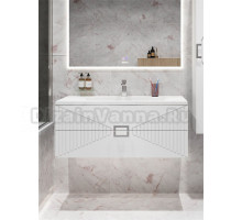 Тумба с раковиной Grossman Луксор 100 матовая белая