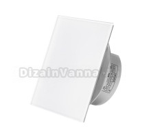 Вытяжной вентилятор SlimVent MV 100 квадрат стекло, глянцевый белый