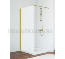 Душевая перегородка Vegas Glass Eaf Novo h2000 86 03 10 профиль матовое золото, стекло сатин