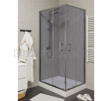 Душевой уголок Parly QZ71S N 100х70 см, с поддоном, профиль глянцевый хром, стекло тонированное