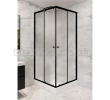 Душевой уголок Parly ZFQ911B 90х90 см, с поддоном, профиль матовый черный, стекло прозрачное