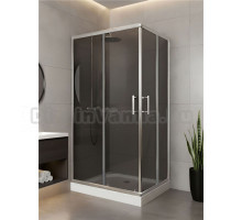 Душевой уголок Parly QZ81S N 100х80 см, с поддоном, профиль глянцевый хром, стекло тонированное
