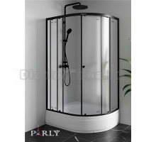 Душевой уголок Parly ZFM1201B L 120х80 см, с поддоном, профиль матовый черный, стекло матовое