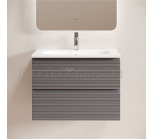 Тумба с раковиной Sancos Folk 70 2я подвесная, grey soft, раковина CN7031