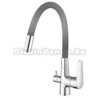 Смеситель для кухни ESKO Coral CL03GChr с гибким изливом, серый