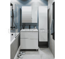 Мебель для ванной комнаты Runo Палермо 60 напольная, глянцевая белая