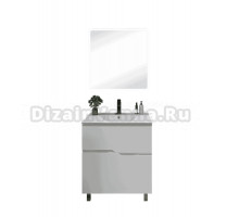 Мебель для ванной комнаты Runo Палермо 80 напольная, глянцевая белая