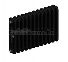 Радиатор стальной трубчатый TUBOG Classic 3037 3 трубы, 12 секций, боковое проходное подключение, антрацит DB 703 matt