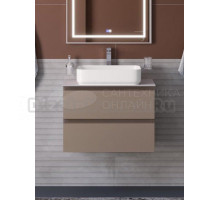 Тумба под раковину со столешницей BelBagno Kraft 60 подвесная, матовая бежевая, столешница kep-60-bo