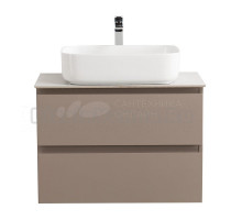 Тумба под раковину со столешницей BelBagno Kraft 70 подвесная, матовая бежевая, столешница kep-70-bo