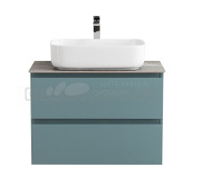 Тумба под раковину со столешницей BelBagno Kraft 70 подвесная, матовая голубая, столешница kep-70-grn