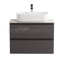 Тумба под раковину со столешницей BelBagno Kraft 70 подвесная, матовая темно-серая, столешница kep-70-bo