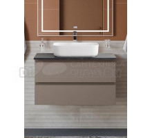 Тумба под раковину со столешницей BelBagno Kraft 80 подвесная, матовая бежевая, столешница kep-80-mno