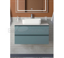 Тумба под раковину со столешницей BelBagno Kraft 90 подвесная, матовая голубая, столешница kep-90-bo