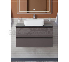 Тумба под раковину со столешницей BelBagno Kraft 90 подвесная, матовая темно-серая, столешница kep-90-mno