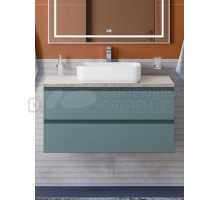 Тумба под раковину со столешницей BelBagno Kraft 100 подвесная, матовая голубая, столешница kep-100-mgl