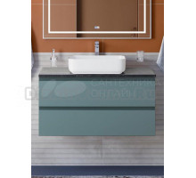 Тумба под раковину со столешницей BelBagno Kraft 100 подвесная, матовая голубая, столешница kep-100-mno