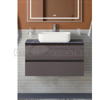 Тумба под раковину со столешницей BelBagno Kraft 100 подвесная, матовая темно-серая, столешница kep-100-grn