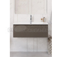 Тумба с раковиной BelBagno Uno 100 подвесная, 1 ящик, матовая бежевая