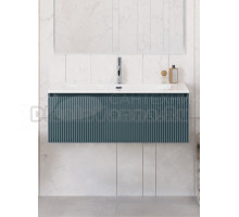 Тумба с раковиной BelBagno Uno 100 подвесная, 1 ящик, матовая голубая